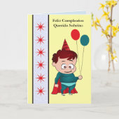 Carte Feliz Cumpleaños Querido Sobrino (Fleur jaune)