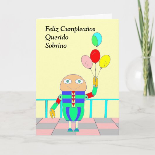 Carte Feliz Cumpleaños Querido Sobrino (Devant)