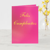 Carte - Feliz Cumpleaños - Rosa (Fleur jaune)