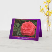 Carte - Feliz Cumpleaños - Rosa rosa (Fleur jaune)