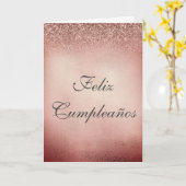 Carte Feliz Cumpleaños Rose espagnol Gold (Fleur jaune)