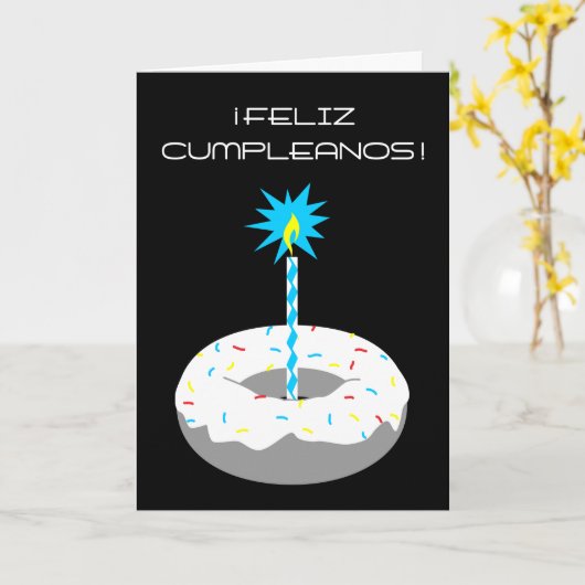 Carte feliz cumpleanos rosquilla (Fleur jaune)