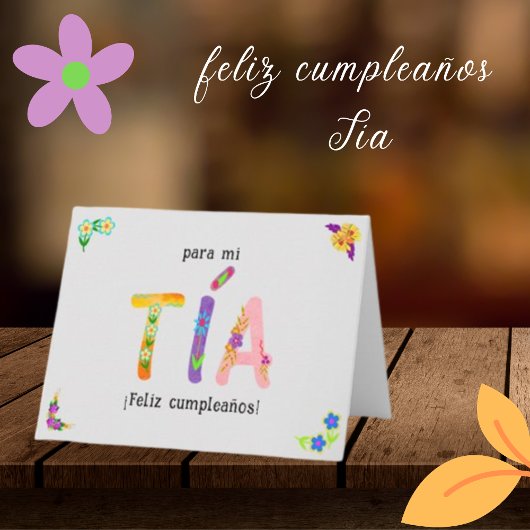 Carte Feliz Cumpleaños Tía Lettres Whimsical Anniversair