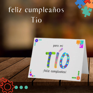Carte Feliz Cumpleaños Tío Lettres lunaires Anniversaire