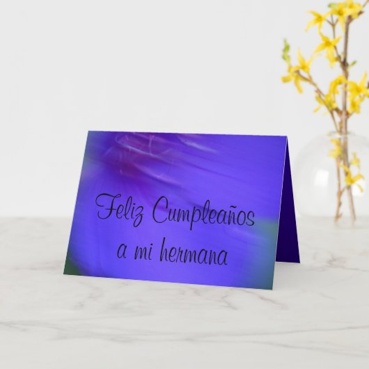 Carte - Feliz Cumpleaños un hermana de MI (Fleur jaune)