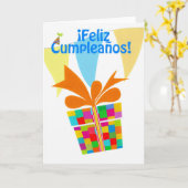 Carte Feliz Cumpleaños with venf package, bunting (Fleur jaune)