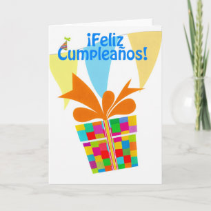 Carte Feliz Cumpleaños with venf package, bunting