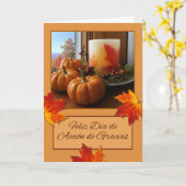 Carte Feliz Dia de Accion de Gracias Thanksgiving (Fleur jaune)