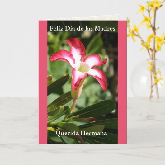 Carte Feliz Dia de las Madres Querida Hermana (Fleur jaune)