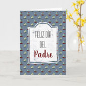 Carte Feliz Dia Del Padre Espagnol Fête des pères Navire (Fleur jaune)