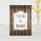 Carte Feliz Dia Del Padre Fête des pères espagnole Bois (Fleur jaune)