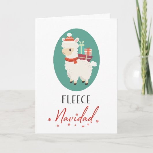 Carte Feliz Navidad Alpaca Llama Funny Pun Noël (Devant)