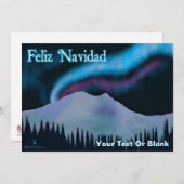 Carte Feliz Navidad - Blue Aurora (Devant / Derrière)