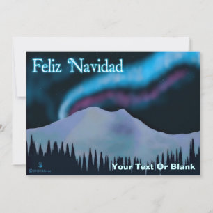 Carte Feliz Navidad - Blue Aurora
