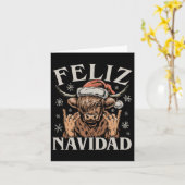 Carte Feliz Navidad Meme Emo Cow Funny Meme Noël (Fleur jaune)