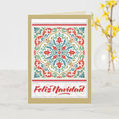 Carte Feliz Navidad Mexique Espagnol Joyeux Noël Carrela (Fleur jaune)