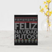 Carte Feliz Navidad Putos Chingon Ugly Xmas Sweater Chri (Fleur jaune)