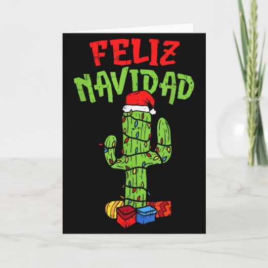Carte Feliz Navidad Shirt Mexican Christmas Cactus Xmas (Devant)