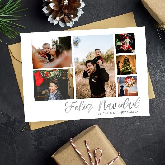 Carte Feliz Navidad Silver 6 Photo