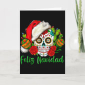 Carte Feliz Navidad Sugar Skull Mexican Christmas (Devant)