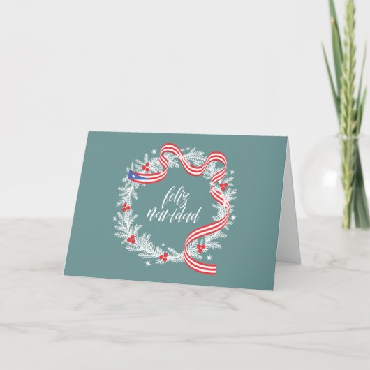 Carte Feliz Navidad Wreath Apat Holiday (Devant)