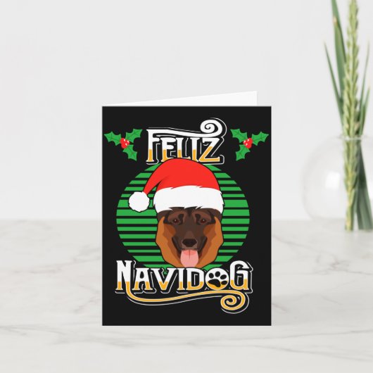Carte Feliz Navidog German Shepherd Dog Holiday Merry Ch (Devant)