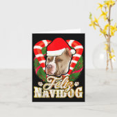 Carte Feliz Navidog Tbull With Santa Claus Hat Ttie Chri (Fleur jaune)