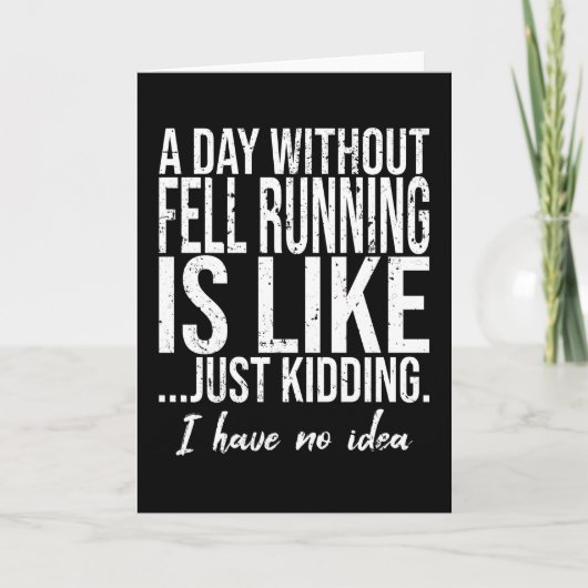 Carte Fell Running drôle cadeau sportif (Devant)