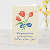 Carte Fellow de l'année Félicitations Fleurs (Fleur jaune)