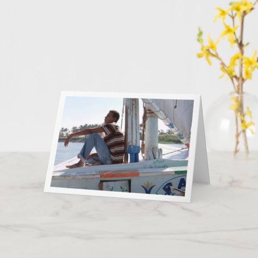 Carte Felucca sur le Nil (Fleur jaune)