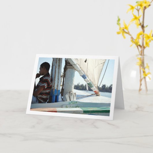 Carte Felucca sur le Nil (Fleur jaune)