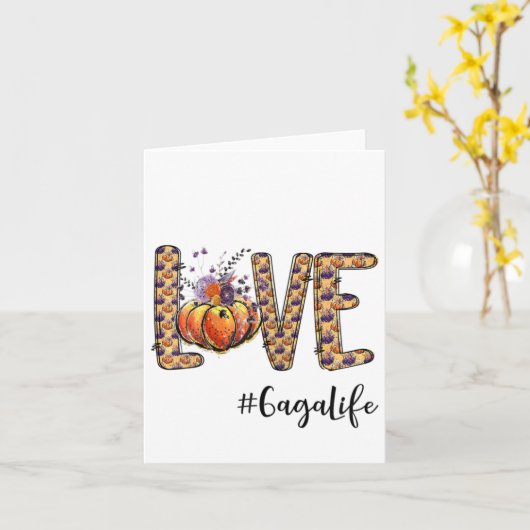 Carte Femens Love Gaga Vie Citrouille Automne Halloween (Fleur jaune)