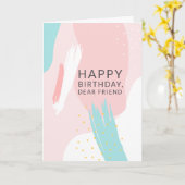 Carte Feminine moderne Motif Abstraite Ami Anniversaire (Fleur jaune)