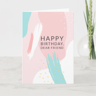 Carte Feminine moderne Motif Abstraite Ami Anniversaire
