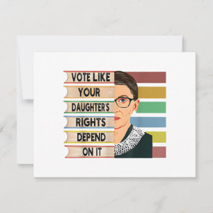 Carte Feministe Ruth Bader Ginsburg RBG Citation Girl Wi