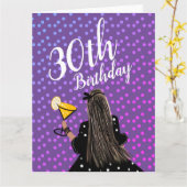 Carte Femme 30 ans Cocktail Mode Beauté (Fleur jaune)