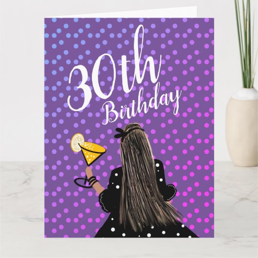 Carte Femme 30 ans Cocktail Mode Beauté (Devant)