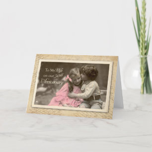 Carte Femme 50e anniversaire Vintage Sweet Kiss