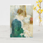 Carte Femme à coudre | Berthe Morisot (Fleur jaune)