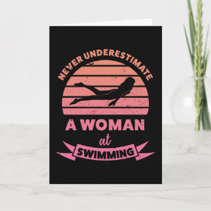 Carte Femme à la natation Cadeaux drôles pour femme