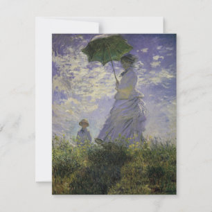 Carte Femme à l'Ombrelle de Claude Monet, Art Vintage