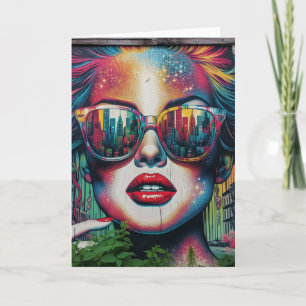 Carte Femme abstraite en lunettes de soleil Ai Art Vierg