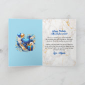 Carte Femme Afro-Américaine Bleue glamour Anniversaire (Intérieur)