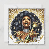 Carte Femme Afro-Américaine Glamour Bonne Année (Devant)