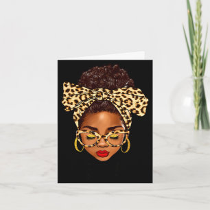 Carte Femme afro chignon désordonné noir gigi vie fête d
