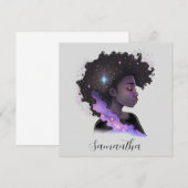 Carte Femme Afro-étincelante (Devant / Derrière)