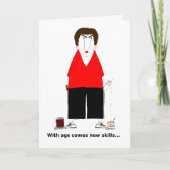 Carte Femme âgée grincheuse avec café et chocolat  (Devant)