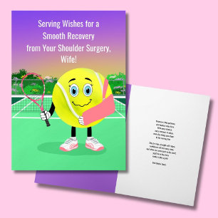 Carte Femme Amoureuse de Tennis Opérée de l'Épaule Bon R