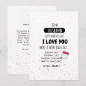 Carte Femme amusante au mari Message d'Humour à l'annive (Devant / Derrière)