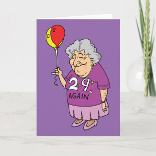 Carte femme anniversaire 29 encore